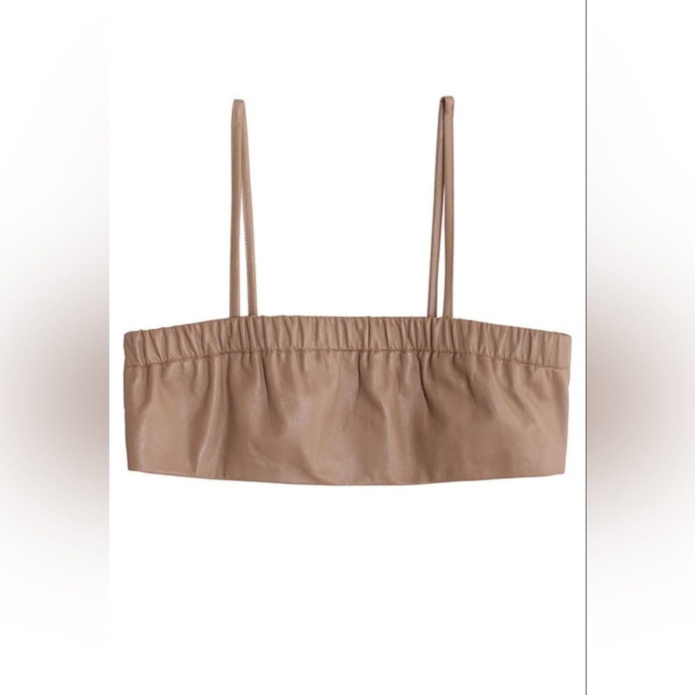 Maryam Nasir Zedeh Women’s 6 Alder Evelyn Crop Top Bralette Tan 100% Leather S - Picture 8 of 16